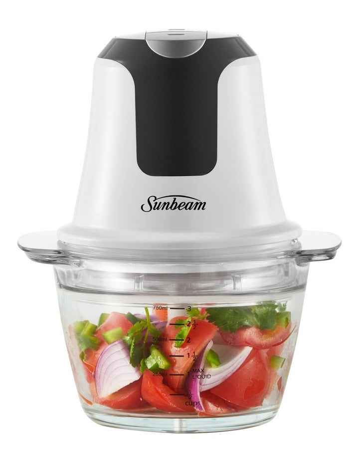 White Mini Glass Multi Chopper FCP1000WH