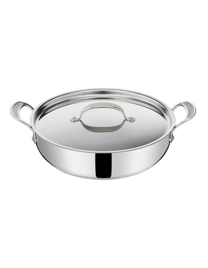 Cooks Classic Non-Stick Induction Stainless Steel Shallowpan + lid 30cm in Silver