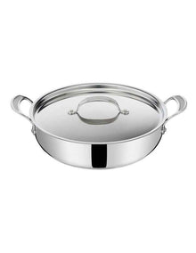 Cooks Classic Non-Stick Induction Stainless Steel Shallowpan + lid 30cm in Silver