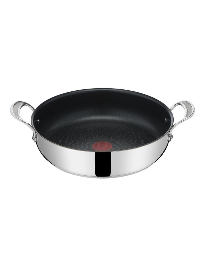 Cooks Classic Non-Stick Induction Stainless Steel Shallowpan + lid 30cm in Silver