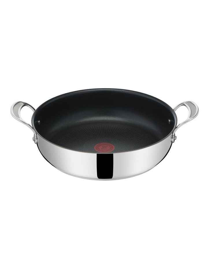Cooks Classic Non-Stick Induction Stainless Steel Shallowpan + lid 30cm in Silver