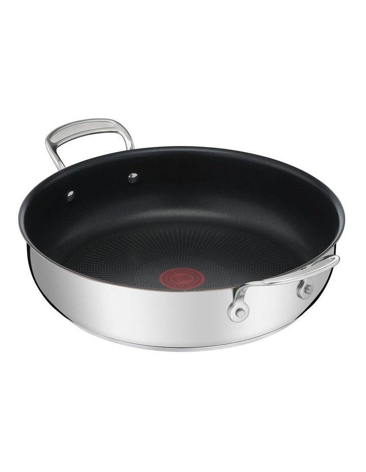 Cooks Classic Non-Stick Induction Stainless Steel Shallowpan + lid 30cm in Silver