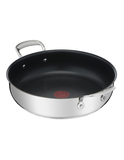 Cooks Classic Non-Stick Induction Stainless Steel Shallowpan + lid 30cm in Silver