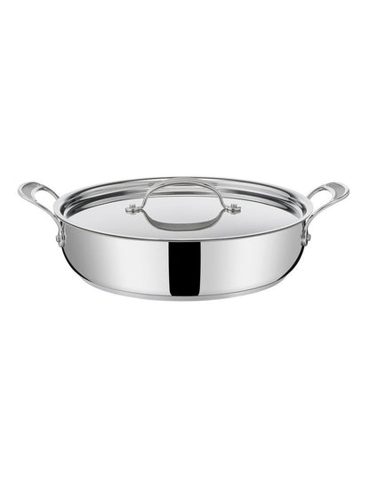 Cooks Classic Non-Stick Induction Stainless Steel Shallowpan + lid 30cm in Silver