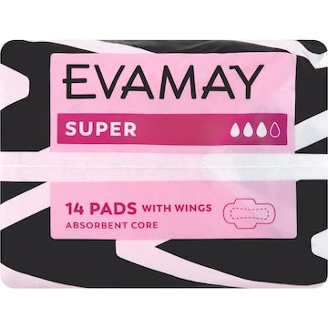 Evamay Pads With Wings Super 14 pack