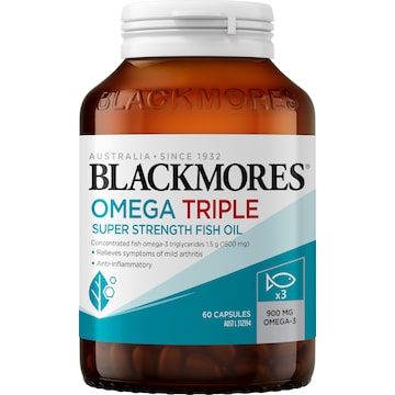 Blackmores Omega Triple High Strength Fish Oil Capsules 60 pack