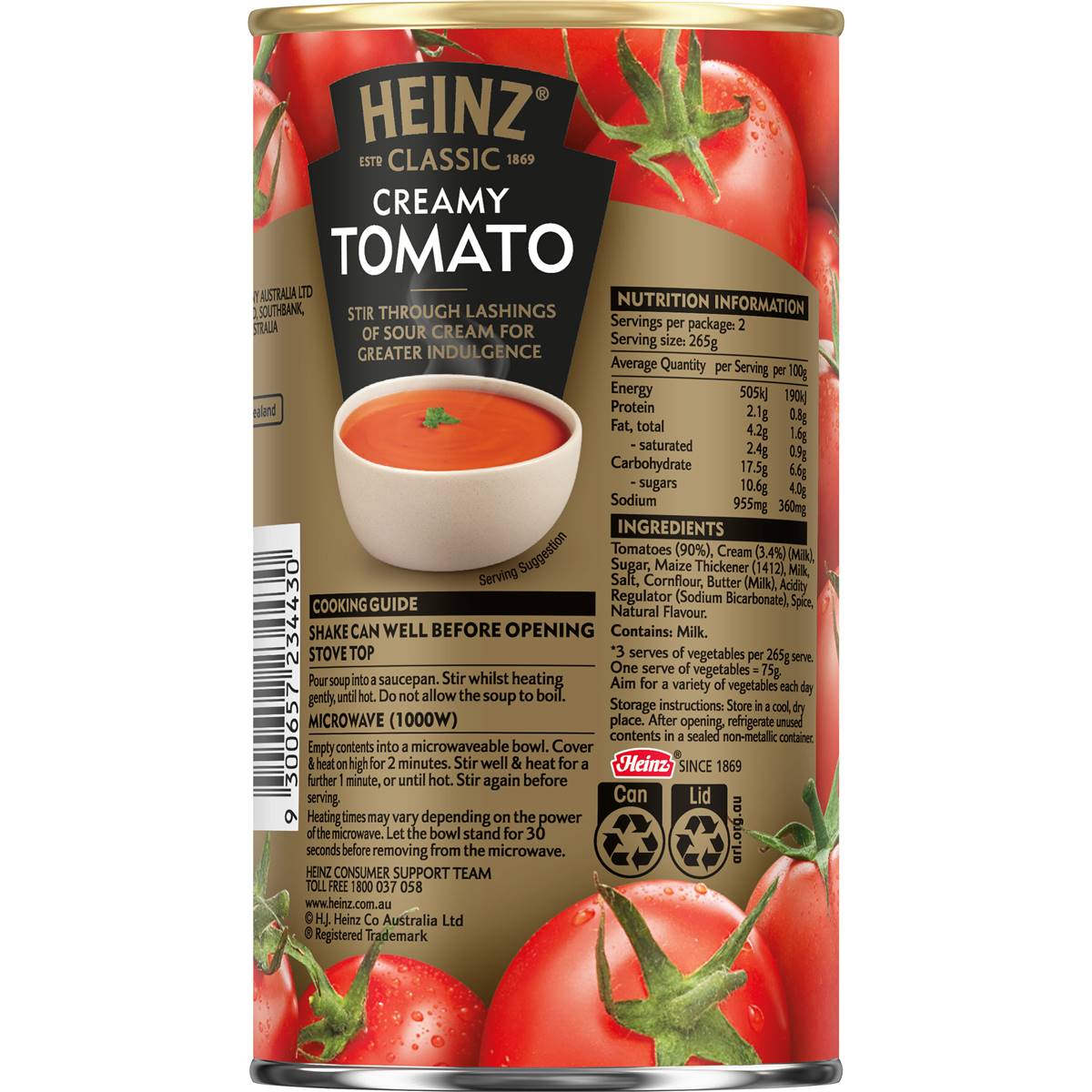 Heinz Classic Creamy Tomato Soup Canned Vegetable Soup 535g