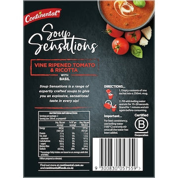Continental Soup Sensations Vine Ripened Tomato & Ricotta Serves 2 54g