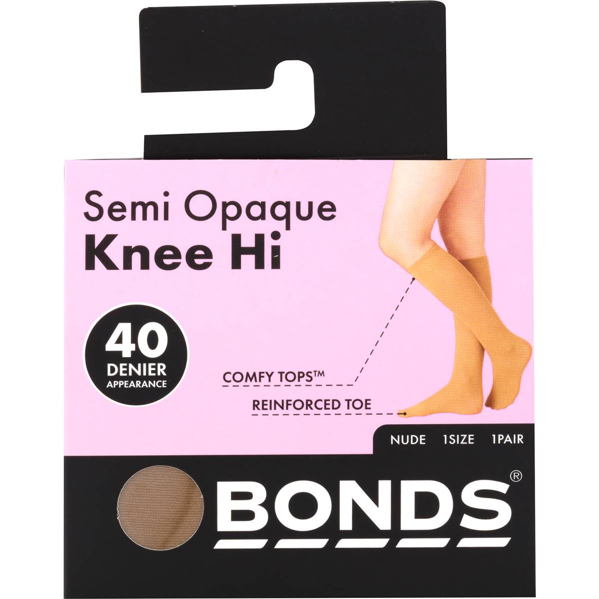Bonds Comfy Tops Semi Opaque Knee High Nude 1 Size Each