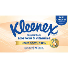 Kleenex Aloe Vera & Vitamin e 3 Ply Large & Thick Facial Tissues 70 Pack