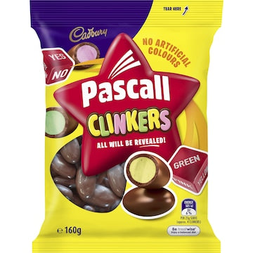 Cadbury Pascall Clinker Milk Chocolate Lollies Snack & Share Bag 160g
