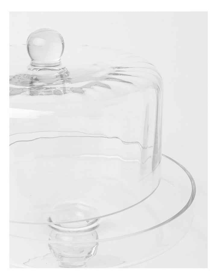 Ribbed Cake Dome And Stand 25.5x25cm