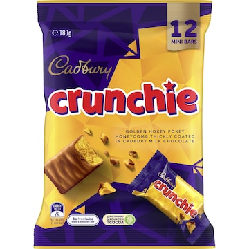 Cadbury Crunchie Milk Chocolate Mini Bars 12 pack