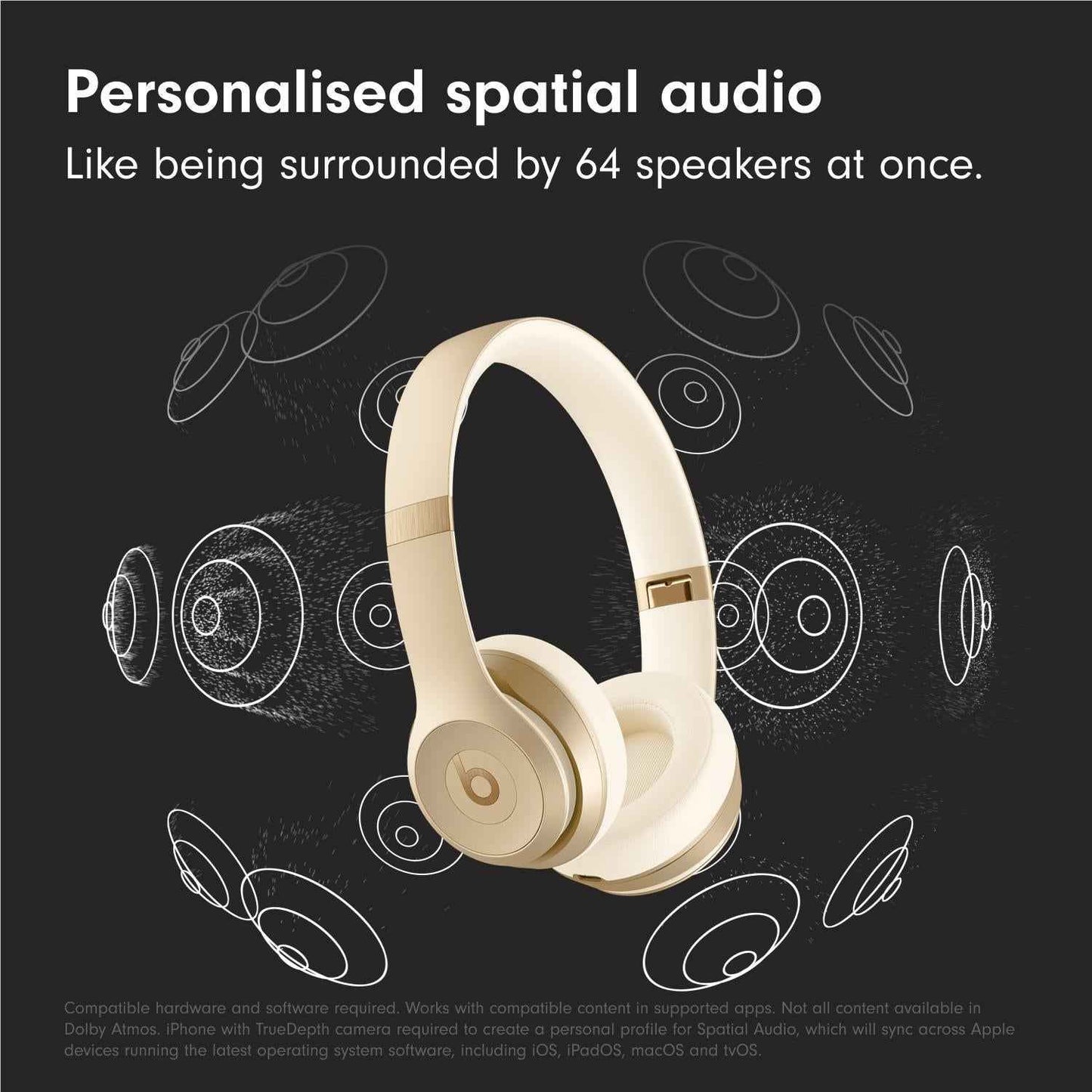 Beats Solo 4 Wireless On-Ear Headphones (Metallic Gold)