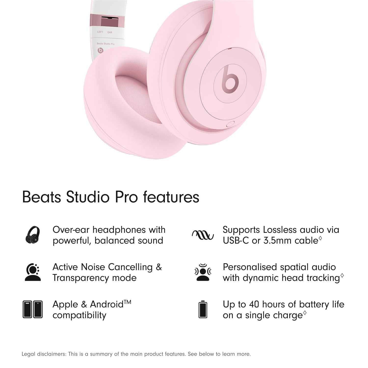 Beats Studio Pro ANC Over-Ear Wireless Headphones (Soft Pink)