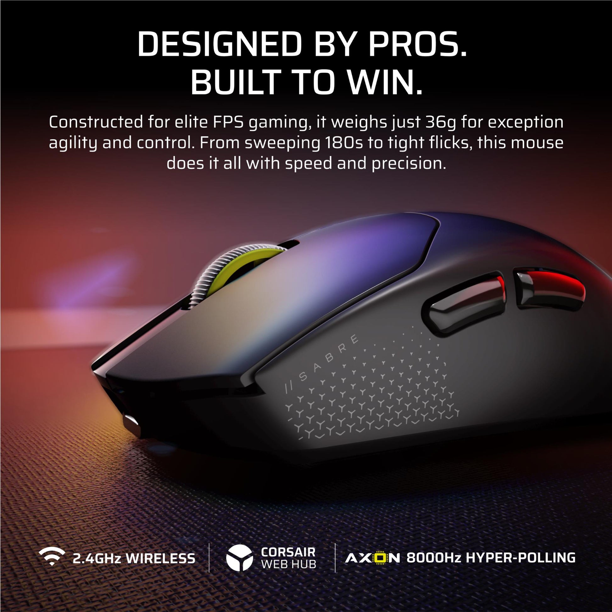 Corsair Sabre V2 Pro Ultralight Wireless Gaming Mouse (Black)