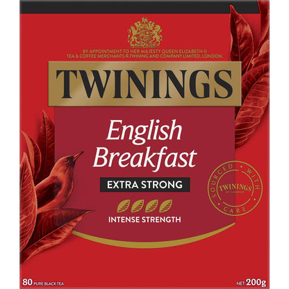 Twinings English Breakfast Extra Strong Tea Bags 80 Pack