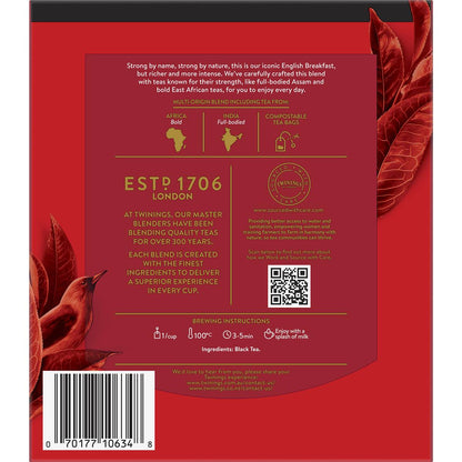 Twinings English Breakfast Extra Strong Tea Bags 80 Pack