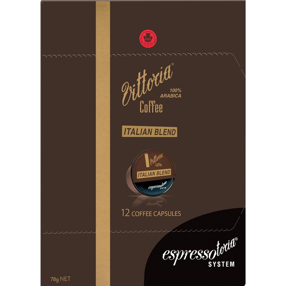 Vittoria Espressotoria Italian Coffee Capsules 12 Pack