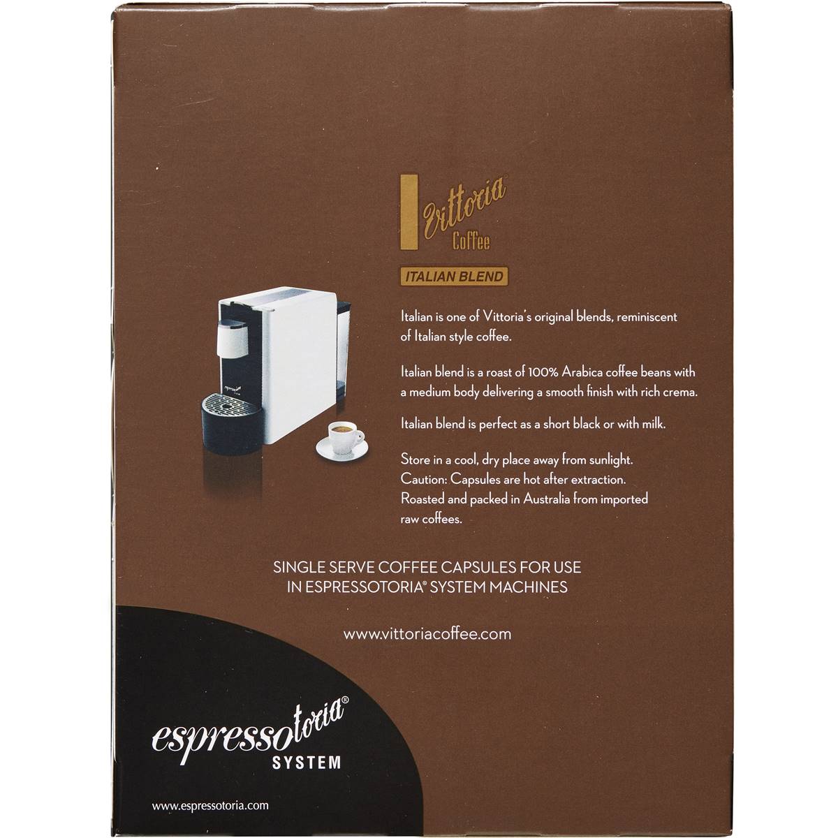 Vittoria Espressotoria Italian Coffee Capsules 12 Pack