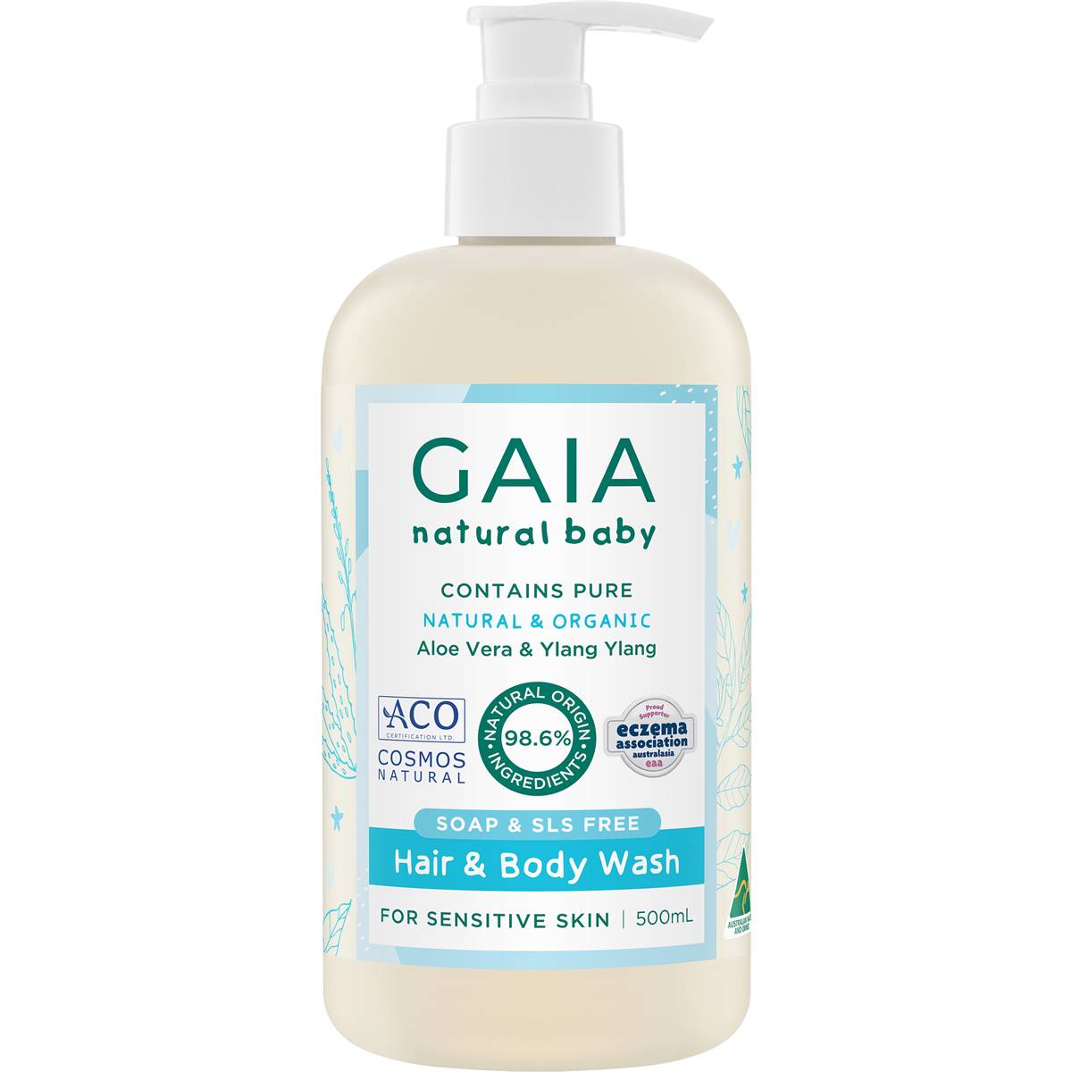 Gaia Natural Baby Hair & Body Wash 500ml