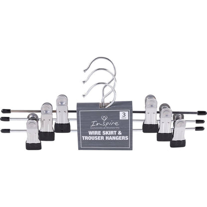 Inspire Wire Skirt Trouser Hanger 3 pack