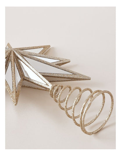 Luxe Christmas Plastic Mirrored Decagram Star Tree TopperChampage: 31cm