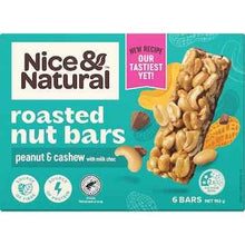 Nice & Natural Roasted Nut Bars Peanut & Cashew With Milk Choc 6 pack