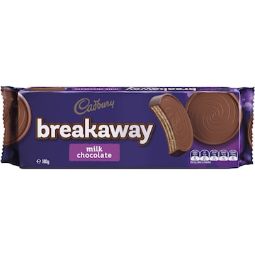 Cadbury Breakaway Milk Chocolate Biscuits 180g