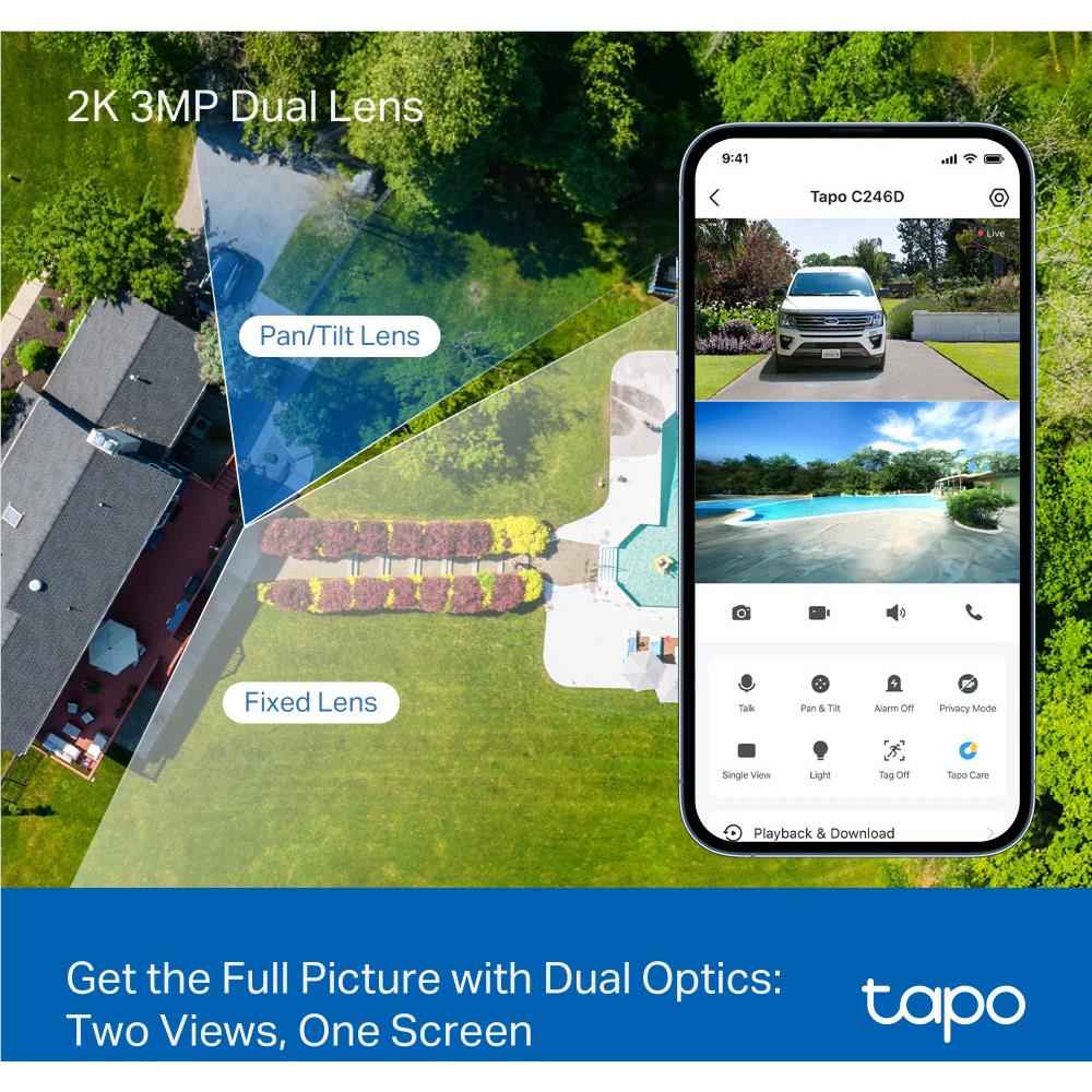 TP-Link Tapo 2K Indoor/Outdoor Dual Lens Pan/Tilt Security Camera
