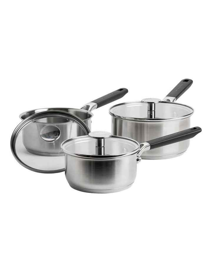Classic 3 Piece Saucepan Set Stainless Steel PFAS-free