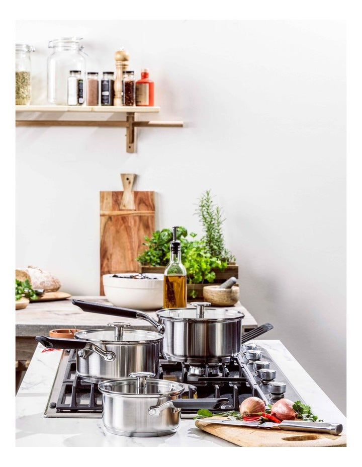 Classic 3 Piece Saucepan Set Stainless Steel PFAS-free