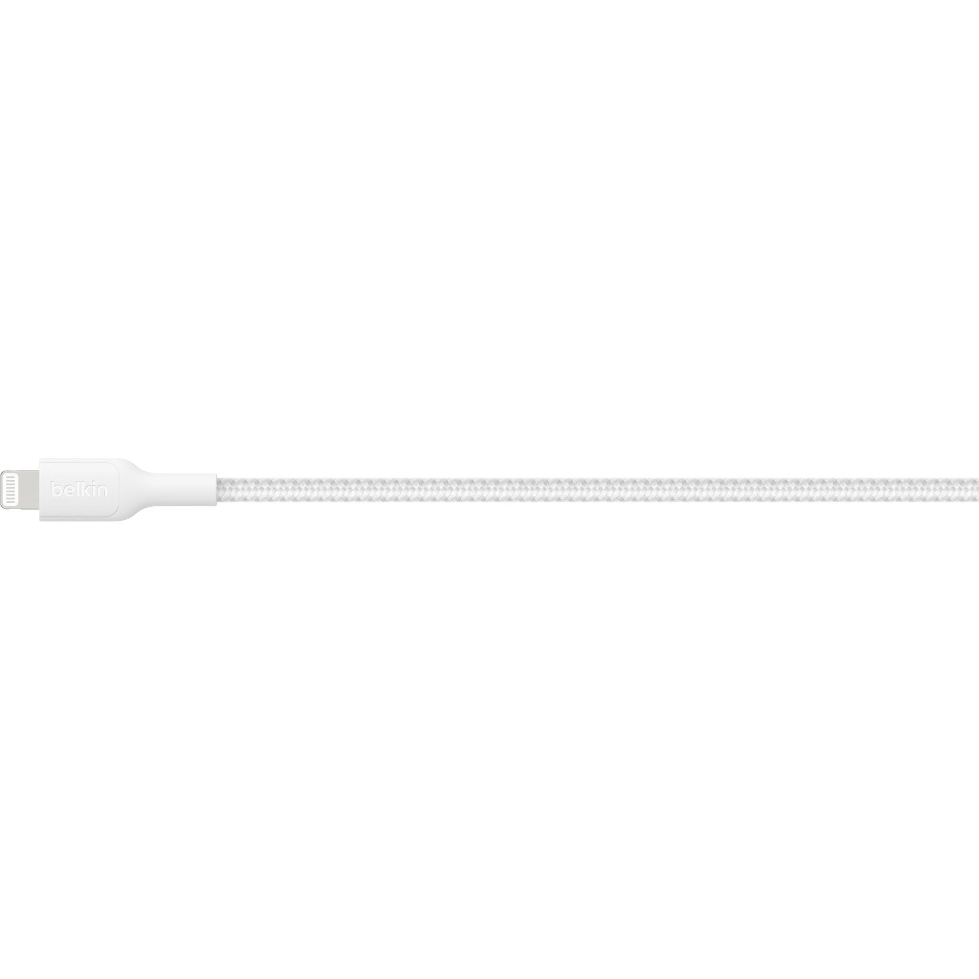 Belkin BoostCharge Braided USB-A to Lightning Cable 1m (White)