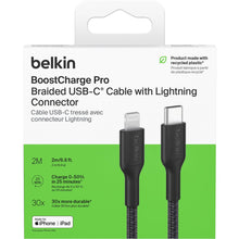 Belkin BoostCharge Braided USB-C to Lightning Cable 2m (Black)