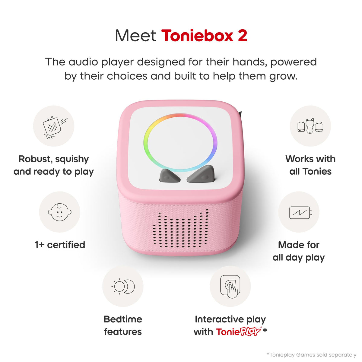 Toniebox 2 Cloud Pink Starter Set Creative Tonie Rubie