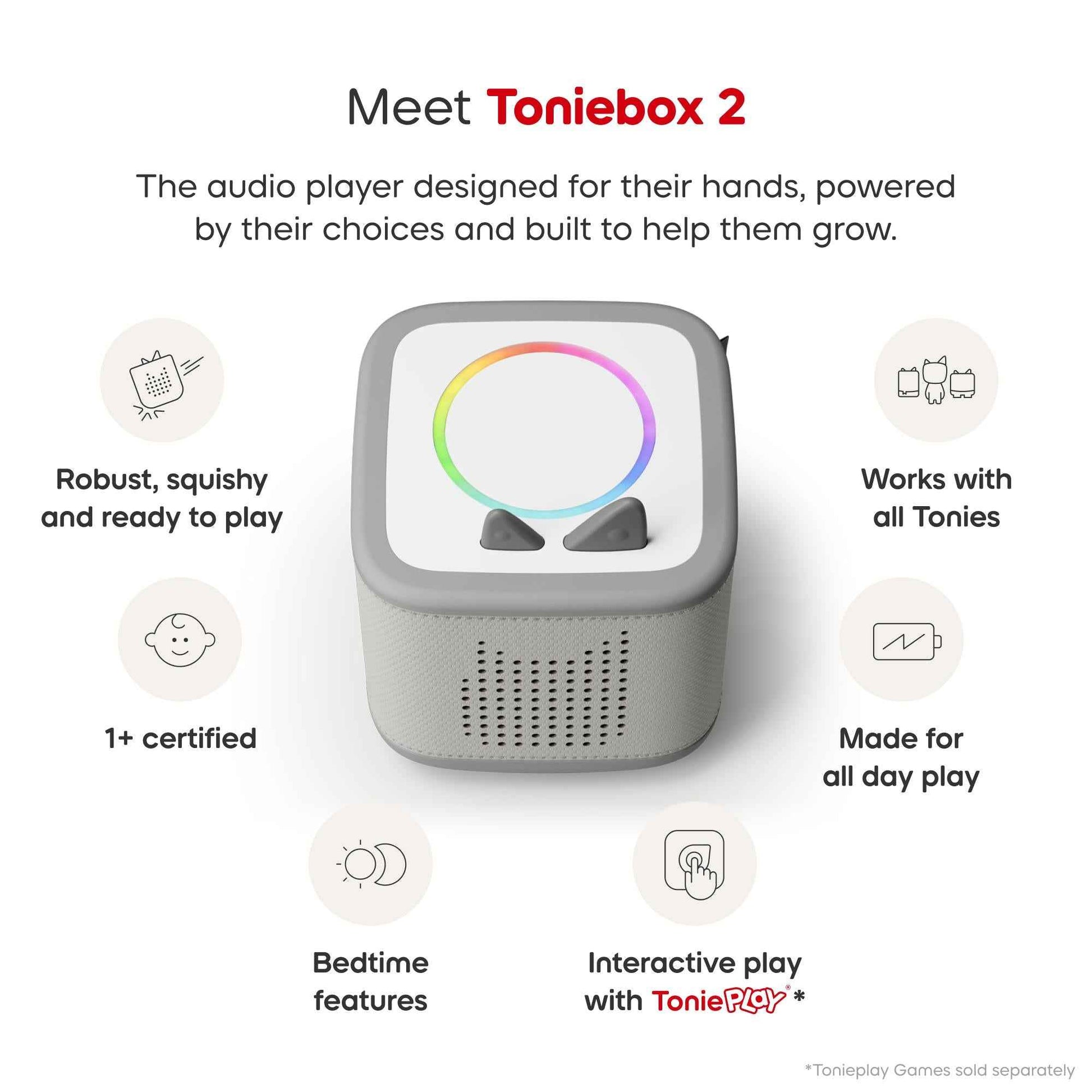 Toniebox 2 Moon Grey Starter Set Creative Tonie Rubie