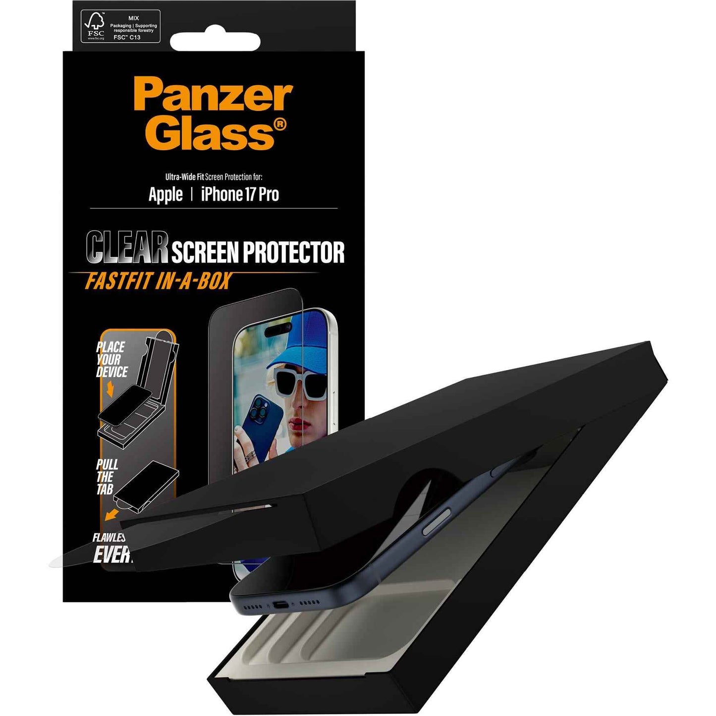 PanzerGlass UWF Screen Protector with Fastfit for Phone 17 Pro