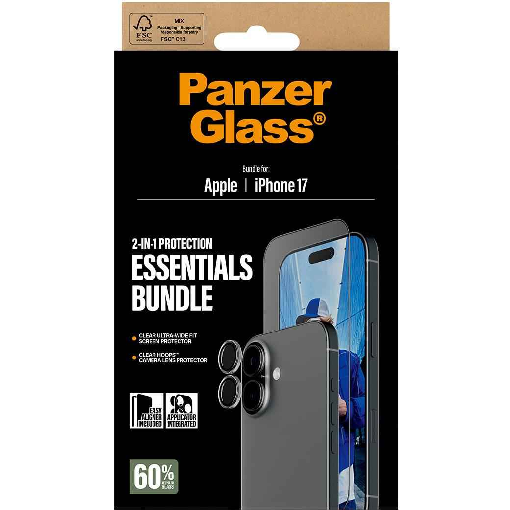 Panzer 2-in-1 Bundle UWF Screen Protector + Hoops for iPhone 17