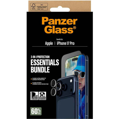 Panzer 2-in-1 Bundle UWF Screen Protector + Hoops for iPhone 17 Pro