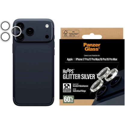 Panzer Hoops Lens Protector for iPhone 17 Pro/17 Pro Max (Glitter Silver)