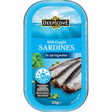 Deep Cove Sardines In Springwater 125g