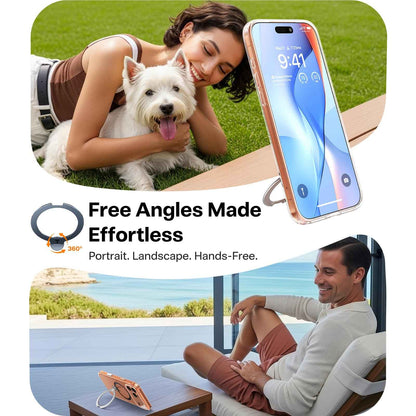 Torras Ostand Spin Case for iPhone 17 Pro Max (Clear)