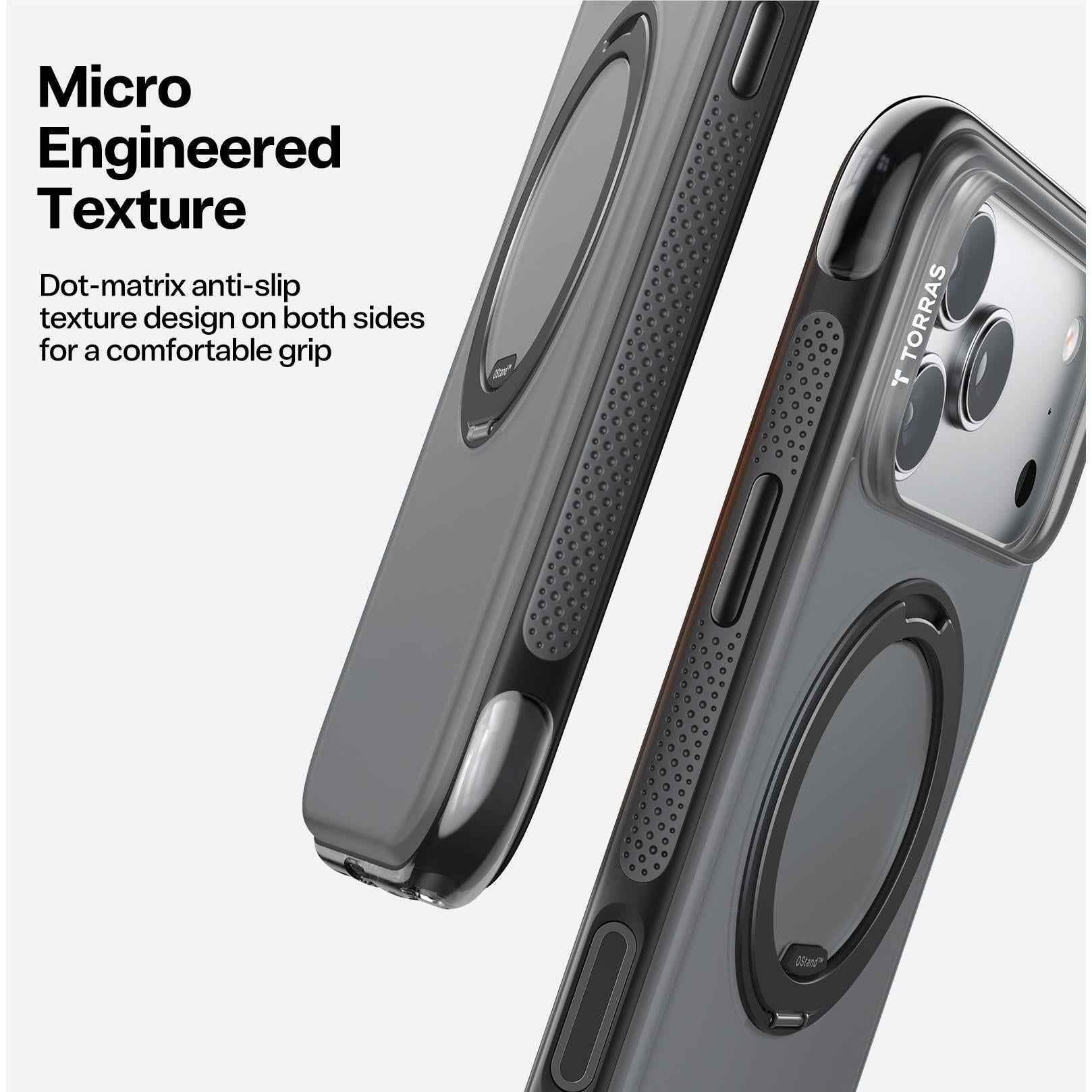 Torras Ostand R Air Case for iPhone 17 Pro Max (Black)