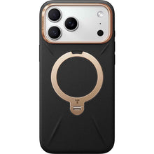 Torras Ostand Spin Vegan Leather Case for iPhone 17 Pro (Ivory Black)