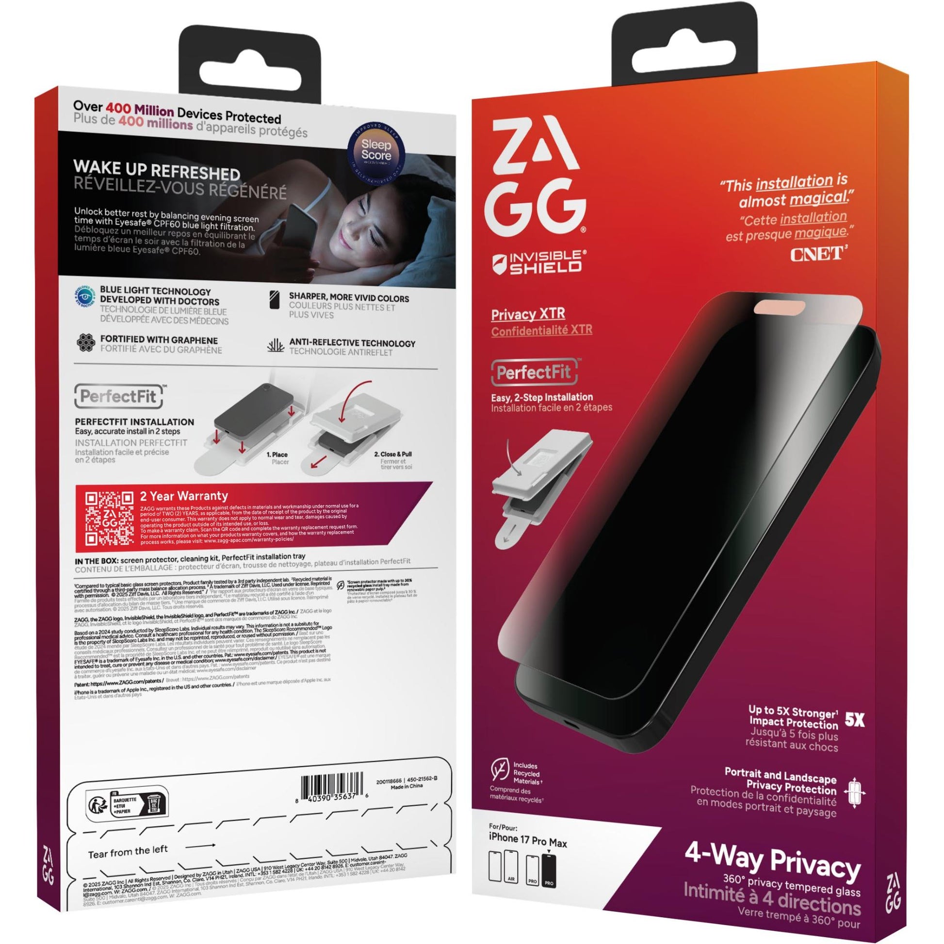 ZAGG InvisibleShield Glass Elite Privacy 360 Screen Protector
