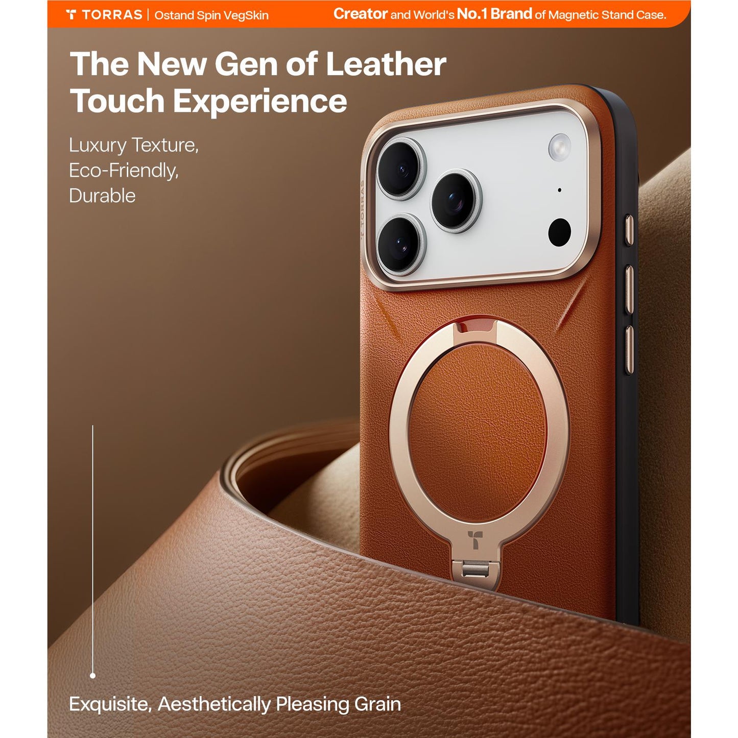 Torras Ostand Spin Vegan Leather Case