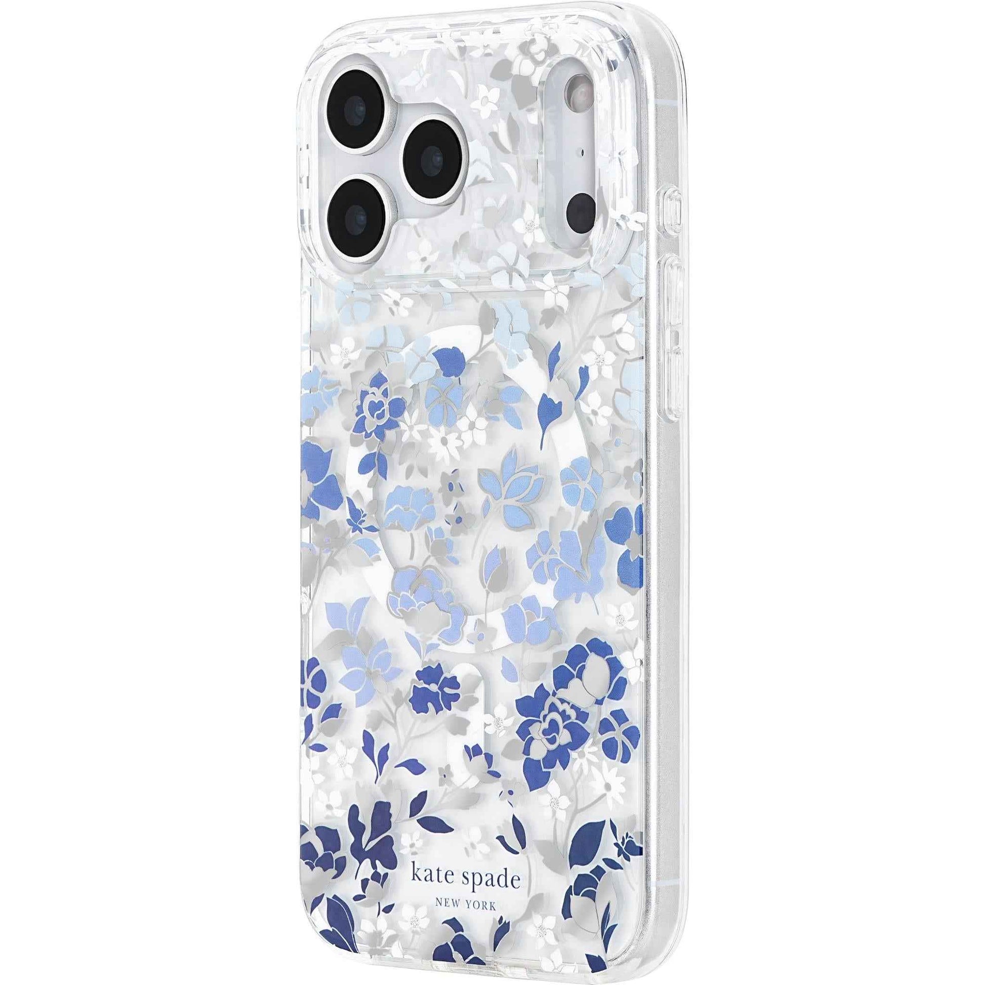 Kate Spade Protective MagSafe Case for iPhone 17 Pro Max (Flowerbed Blue)