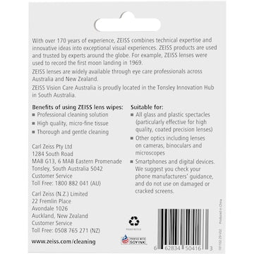 Zeiss Lens Wipes 50 pack