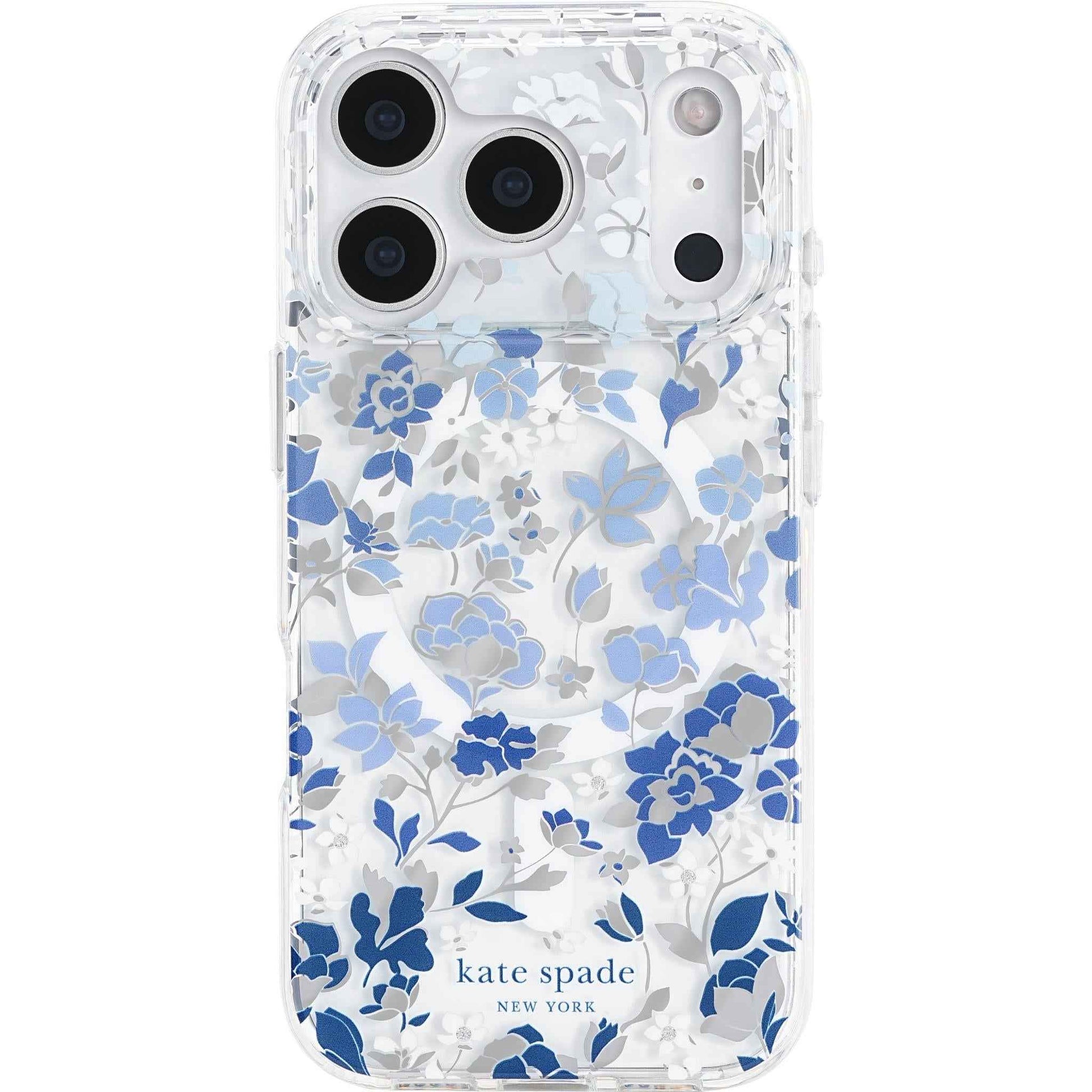 Kate Spade Protective MagSafe Case for iPhone 17 Pro (Flowerbed Blue)