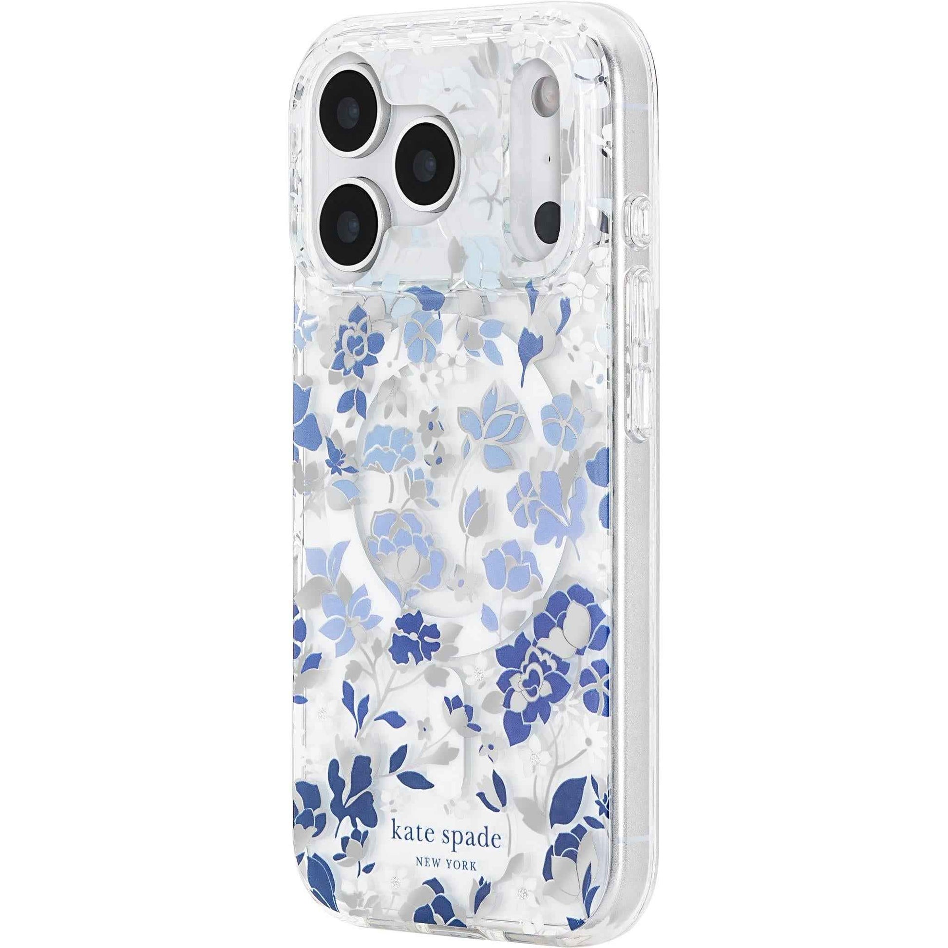 Kate Spade Protective MagSafe Case for iPhone 17 Pro (Flowerbed Blue)